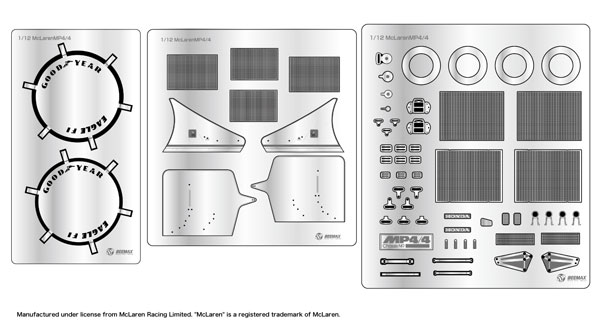 1/12 フォーミュラシリーズ マクラーレン MP4/4 1988 ワールドチャンピオン用ディテールアップパーツ[プラッツ/BEEMAX]