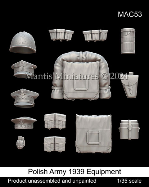 1/35 WWII ポーランド軍1939年 歩兵装備品セット(14個入)[Mantis Miniatures]