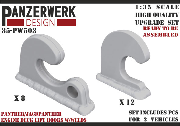1/35 パンター＆ヤークトパンター用エンジンデッキ吊り上げフック・2両分[パンツァーベルク]