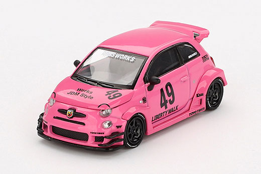 1/64 アバルト 595 LB-WORKS x Abas Works ピンク(左ハンドル)[MINI GT]