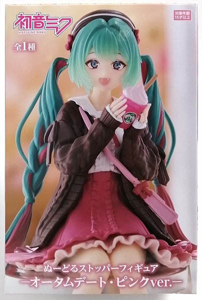 【中古】初音ミク ぬーどるストッパーフィギュアーオータムデート・ピンクver.ー (プライズ)[フリュー]