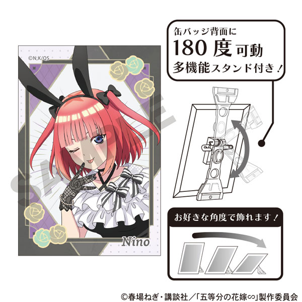 五等分の花嫁 アート缶バッジ 中野二乃 モノクロバニードレス 