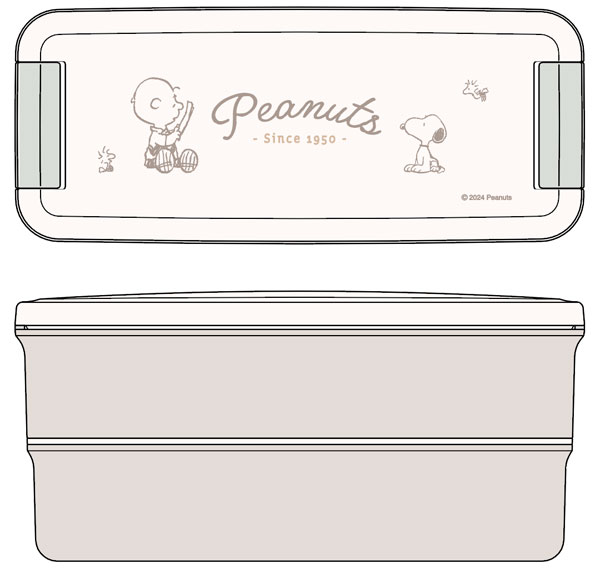 「PEANUTS」 ランチボックス二段 PCW-650D (仕切付)[オーエスケー]