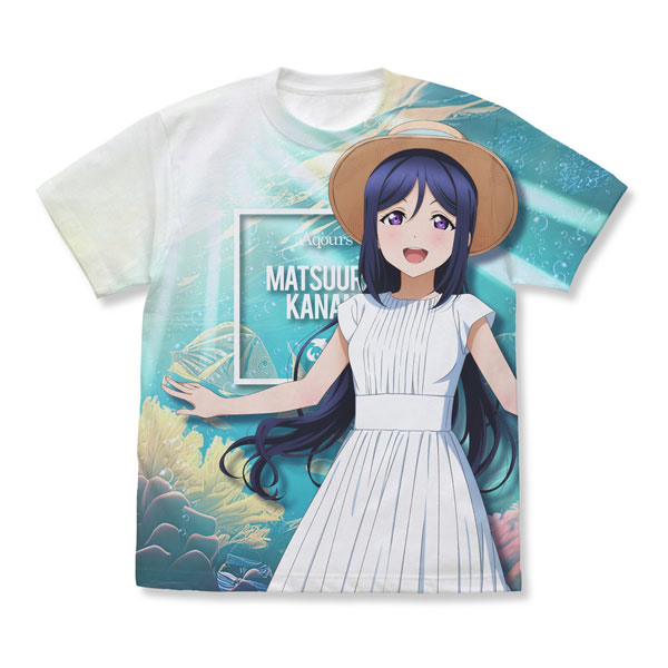 ラブライブ！サンシャイン！！ 描き下ろし 松浦果南 フルグラフィックTシャツ ソロコンサートver./WHITE-L[コスパ]