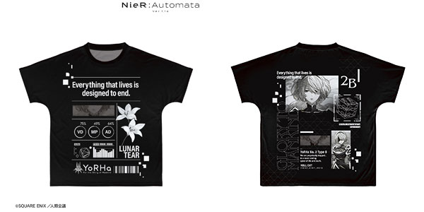 アニメ「NieR：Automata Ver1.1a」 2B Ani-Art BLACK LABEL フルグラフィックTシャツ ユニセックス XXS[アルマビアンカ]