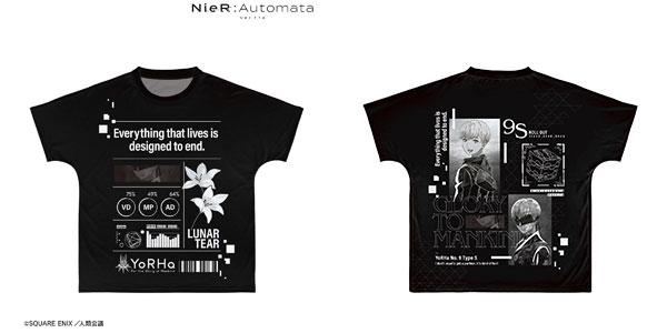 アニメ「NieR：Automata Ver1.1a」 9S Ani-Art BLACK LABEL フルグラフィックTシャツ ユニセックス XXS[アルマビアンカ]