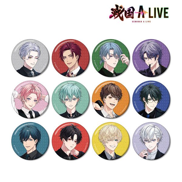 戦国 A LIVE 描き下ろし 黒スーツver. トレーディンググリッター缶バッジ 12個入りBOX[アルマビアンカ]