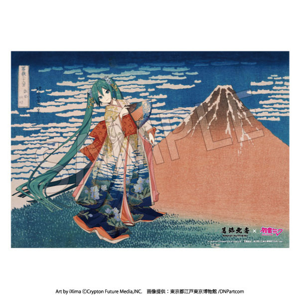葛飾北斎＆初音ミク 神奈川沖浪裏A3アクリルパネルシリアル