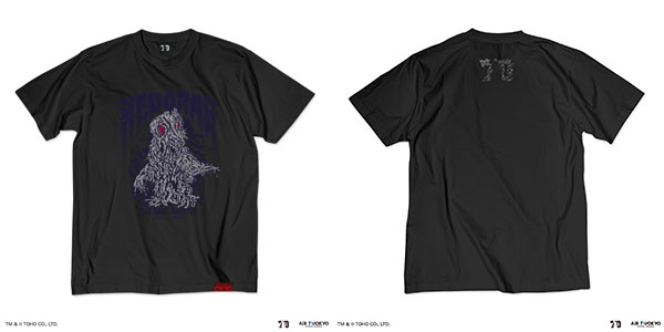 ゴジラ 70周年記念 昭和シリーズ シーンイラスト Tシャツ 2(ヘドラ) スミ S[AIR TWOKYO]