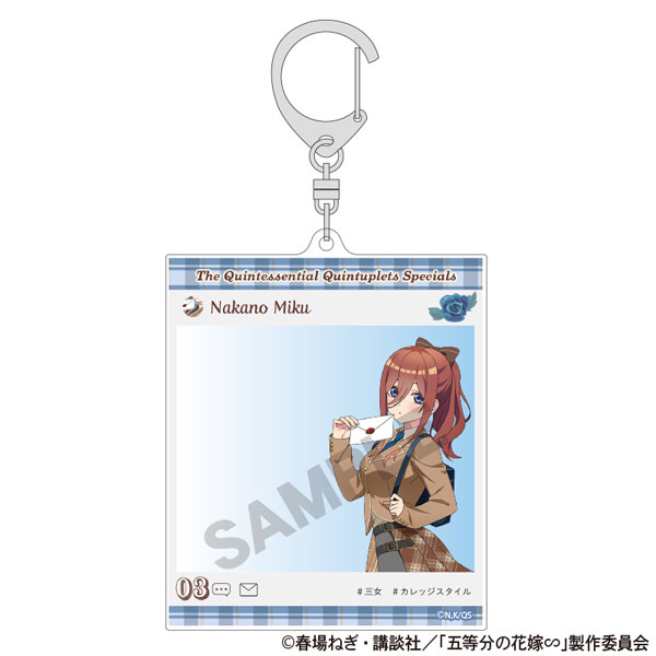五等分の花嫁 SNS風アクリルキーホルダー 中野三玖 カレッジ 五等分の花嫁 SNS風アクリルキーホルダー 中野三玖 カレッジ
