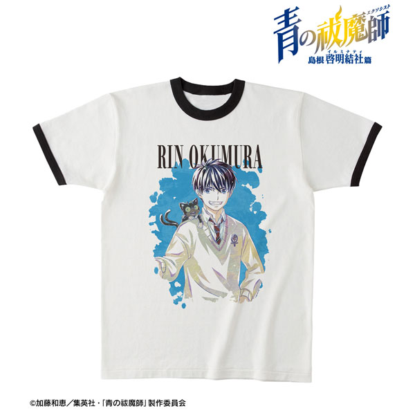 TVアニメ『青の祓魔師 島根啓明結社篇』 奥村燐＆クロ Ani-Art リンガーTシャツ ユニセックス S[アルマビアンカ]