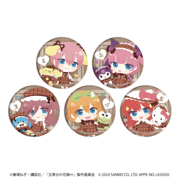 缶バッジ「五等分の花嫁∽×サンリオキャラクターズ」02/ミニキャライラスト 5個入りBOX[A3]