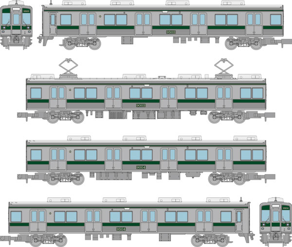 鉄道コレクション 南海電気鉄道9000系(旧塗装・緑帯)4両セットB[トミーテック]