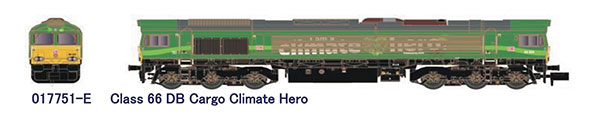 017751-E (N)Class 66 DB Cargo Climate Hero[ホビーセンターカトー]【送料無料】《発売済・在庫品》