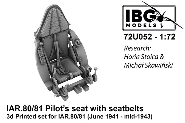 1/72 I.A.R. 80/81用シートベルト付き座席・1941-43年型・3DプリントIBG用(72U052)[IBG]