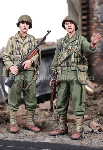 1/35 WWII アメリカ陸軍 第2歩兵師団歩兵セット (2体入)[アルパイン]