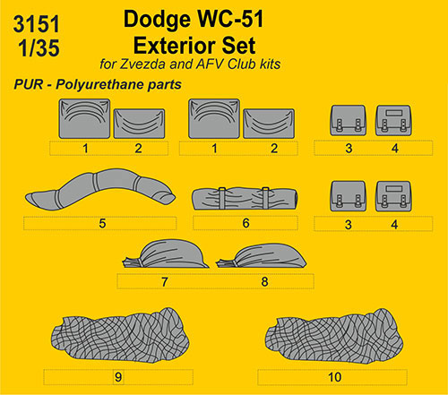 1/35 ダッジWC-51用外部装備品セット・ズベズダ他[CMK]