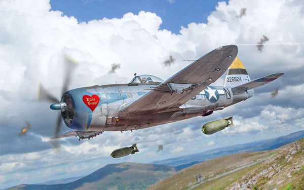 1/48 WW.II アメリカ軍 P-47D サンダーボルト ヨーロッパ戦線 プラモデル[イタレリ]