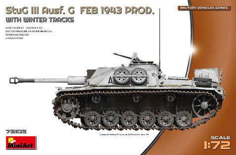 1/72 III号突撃砲 G型 1943年2月製造w/冬期履帯 プラモデル[ミニアート]