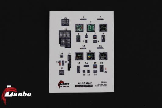 1/35 AH-1Z 内装3Dデカール (アカデミー用)[ランボモデルズ]