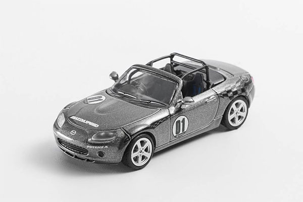 1/64 マツダ MX5 レーシングバージョン - (RHD) - グレー[ダイキャストチーム]