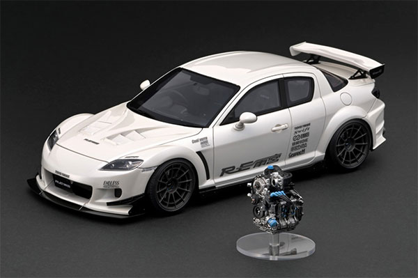 1/18 Mazda RX-8 (SE3P) RE Amemiya Pearl White With Engine[イグニッションモデル]