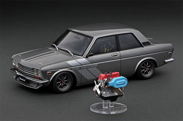 1/18 Datsun Bluebird (510) Gun Metallic With Engine[イグニッションモデル]