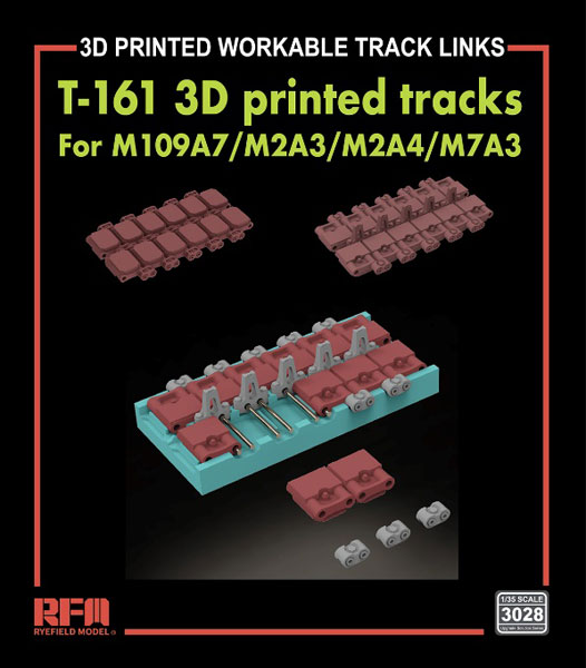 1/35 M109A7/M2A3/M2A4/M7A3用T161 連結組立可動式履帯セット(3Dプリンター製)[ライフィールドモデル]