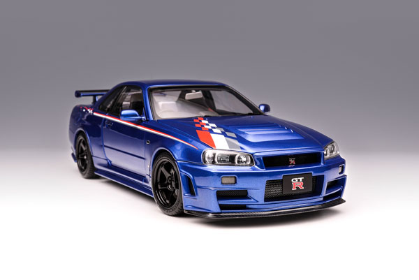 1/18 Nissan Skyline GT-R (R34) NISMO CUSTOMIZED ベイサイドブルー[MOTORHELIX]