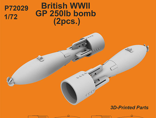 1/72 英・250ポンド爆弾・2個・WW2[CMK]