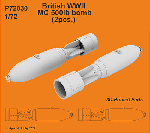 1/72 英・500ポンド爆弾Mk.IV・2個・WW2[CMK]