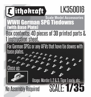 1/35 WWII ドイツ 自走砲用タイダウン ベースプレート付 (40個入)[Lithokraft]