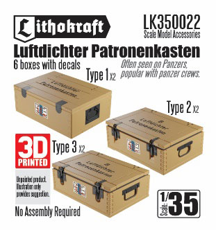 1/35 WWII ドイツ 防水型弾薬箱 (6個入)[Lithokraft]