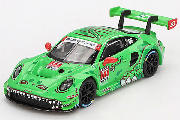 1/64 ポルシェ 911 GT3 R IMSA デイトナ24時間 GTD Pro 2位入賞車 2024 #77 AO Racing(左ハンドル)[MINI GT]