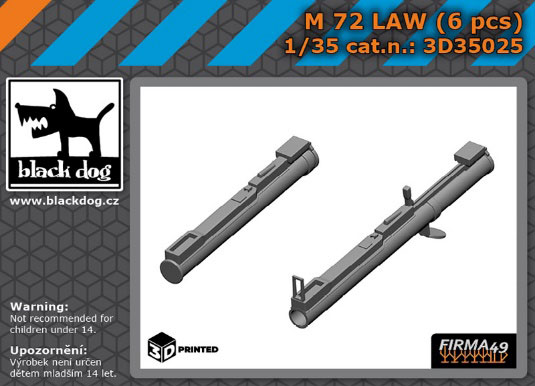 1/35 M72 LAW使い捨て対戦車ロケット弾発射機(6個入り)[ブラックドッグ