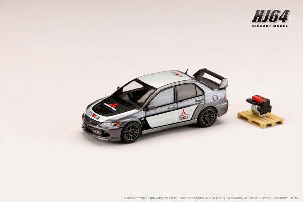 1/64 三菱ランサー EVOLUTION 9 MR GSR RALLY REPLICA エンジンディスプレイモデル付 2006 ミディアムパープリッシュグレーマイカ[]