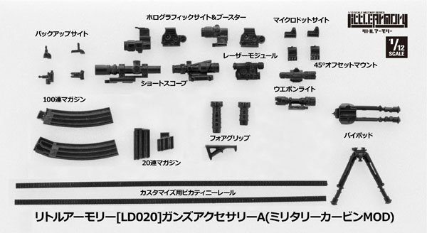リトルアーモリー LD020 ガンズアクセサリーA 1/12 プラモデル[トミーテック]
