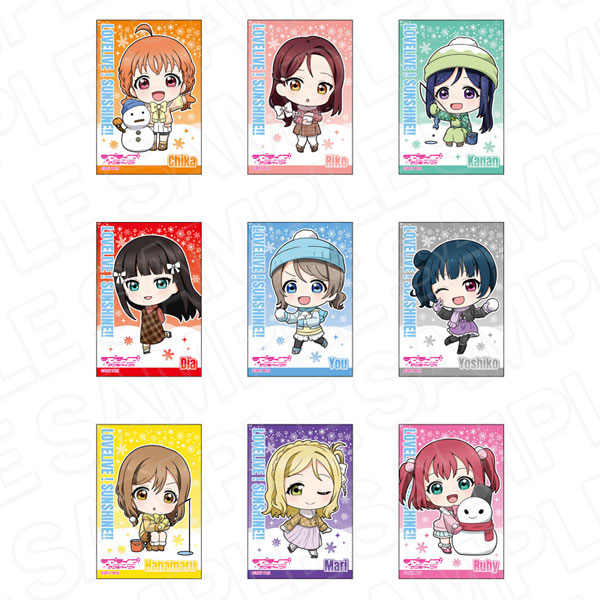 ラブライブ！サンシャイン！！ スクエアカンバッジ 冬遊び デフォルメ ver 9個入りセット[コンテンツシード]《在庫切れ》