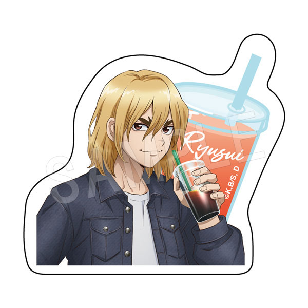 七海龍水 缶バッジ アクリルスタンド ブロマイド ダイカットステッカー 一般予約】Dr.STONE アクリルスタンド デニムver. 七海龍水 | た