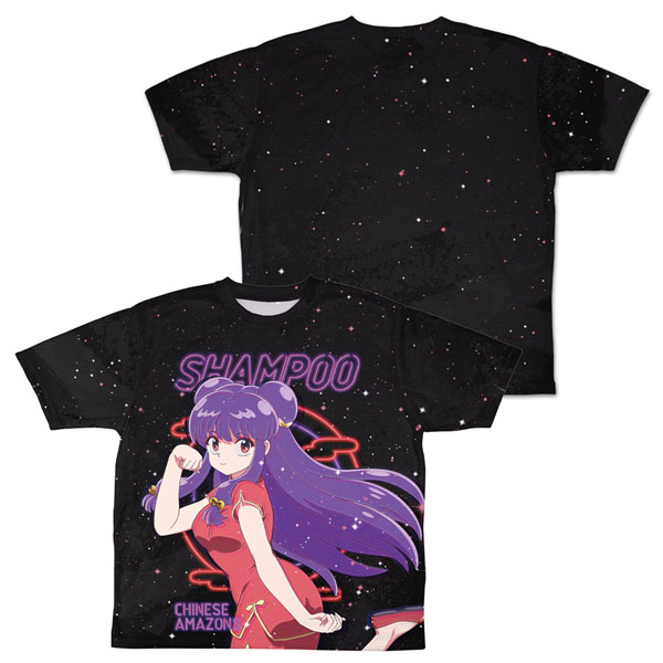 らんま1/2 シャンプー 両面フルグラフィックTシャツ ネオン