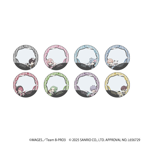 65mm缶デコカバー「B-PROJECT～熱烈*ラブコール～×サンリオキャラクターズ」02/ミニキャライラスト 8個入りBOX[A3]《在庫切れ》