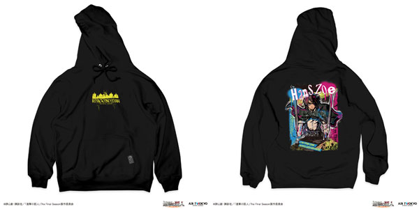 TVアニメ『進撃の巨人』The Final Season ウォールアート第2弾 パーカー(ハンジ) ブラック XL[AIR TWOKYO]《発売済・在庫品》