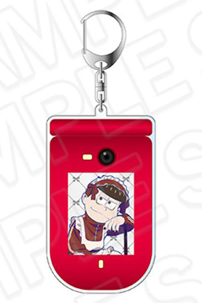 おそ松さん ガラケー ケータイ 携帯 キーホルダー ジャージメイド カラ松 おそ松さん ガラケーキーホルダー トド松 ジャージメイド ver