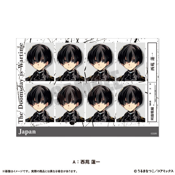 列強戦線」 [代理英雄] 証明写真風ステッカー A 西苑蓮一[MENEGI