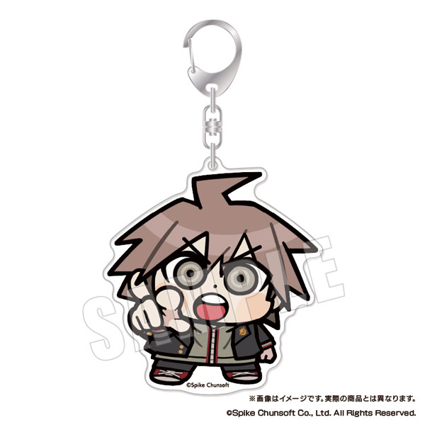 ダンガンロンパ　苗木誠　グラフアート　缶バッジ　アクリルキーホルダー　2点セット ダンガンロンパシリーズ 緜さんイラスト 苗木誠 メイド＆執事ver