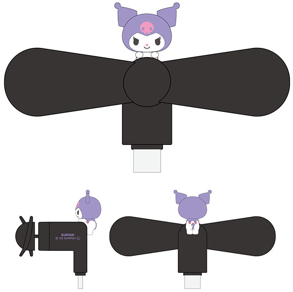 サンリオキャラクターズ コネクタ付きミニクールファン(USB Type-C) クロミ[グルマンディーズ]《発売済・在庫品》