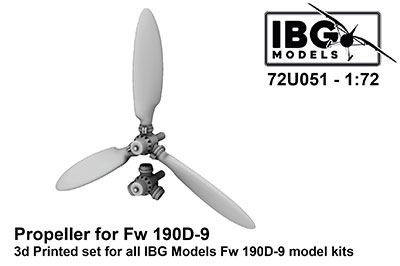 1/72 Fw190D-9用プロペラ・3DプリントIBG用(72U051)[IBG]