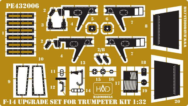 1/32 F-14 外装アップグレードエッチングパーツ (トランぺッター用)[HADモデル]