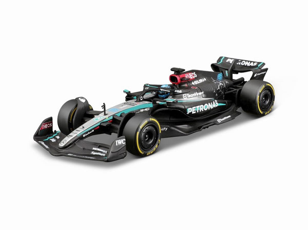 1/43 メルセデス-AMG ペトロナス F1チーム W15(2024) Eパフォーマンス No，63 G.ラッセル ヘルメット付(クリアケース)[ブラゴ]