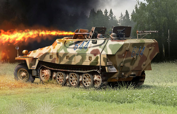 1/35 WW.II ドイツ軍 Sd.Kfz.251/16 D型 火焔放射タイプ EZトラック